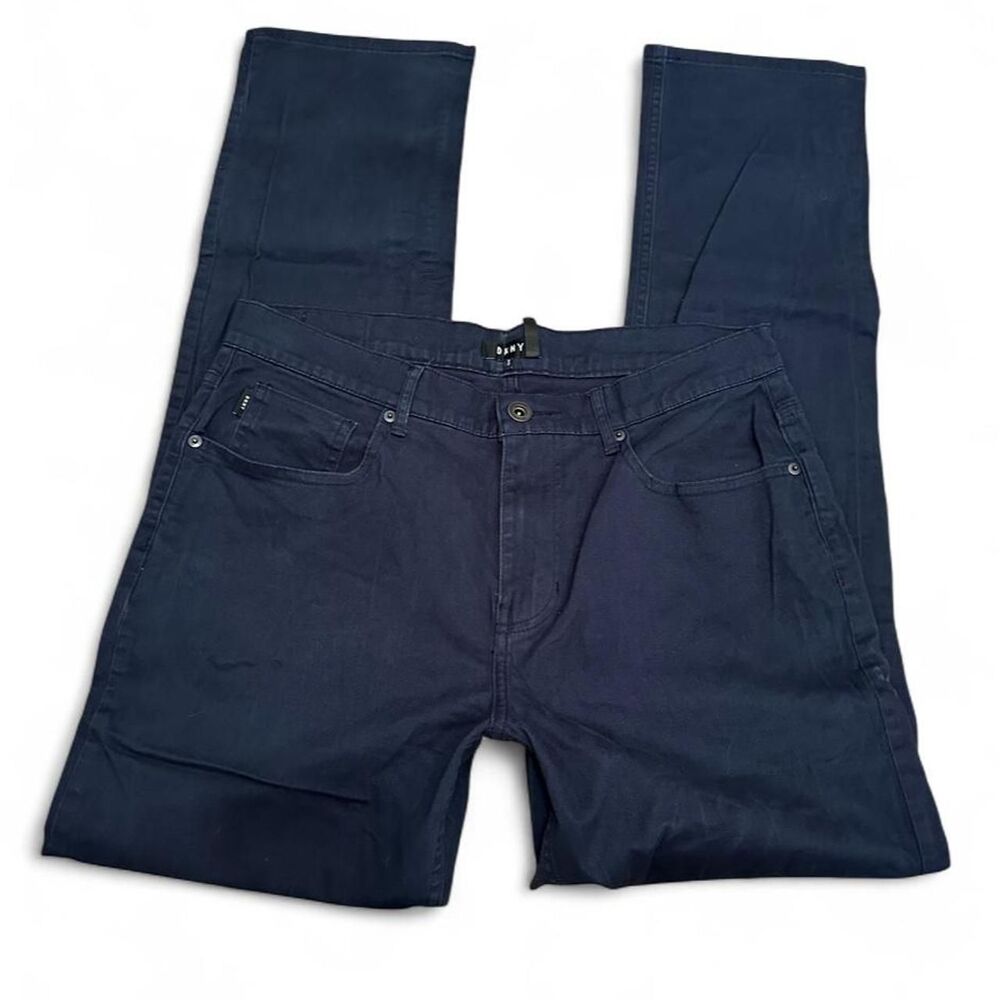 DKNY Men's Navy Blue Straight Fit Jeans Size 32x32 Casual Dadcore Menswear